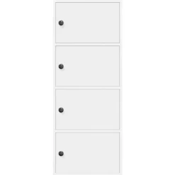 vidaXL - Boekenkast met 4 deuren voor woonkamers - Wit - Hout - 40x24x102 cm