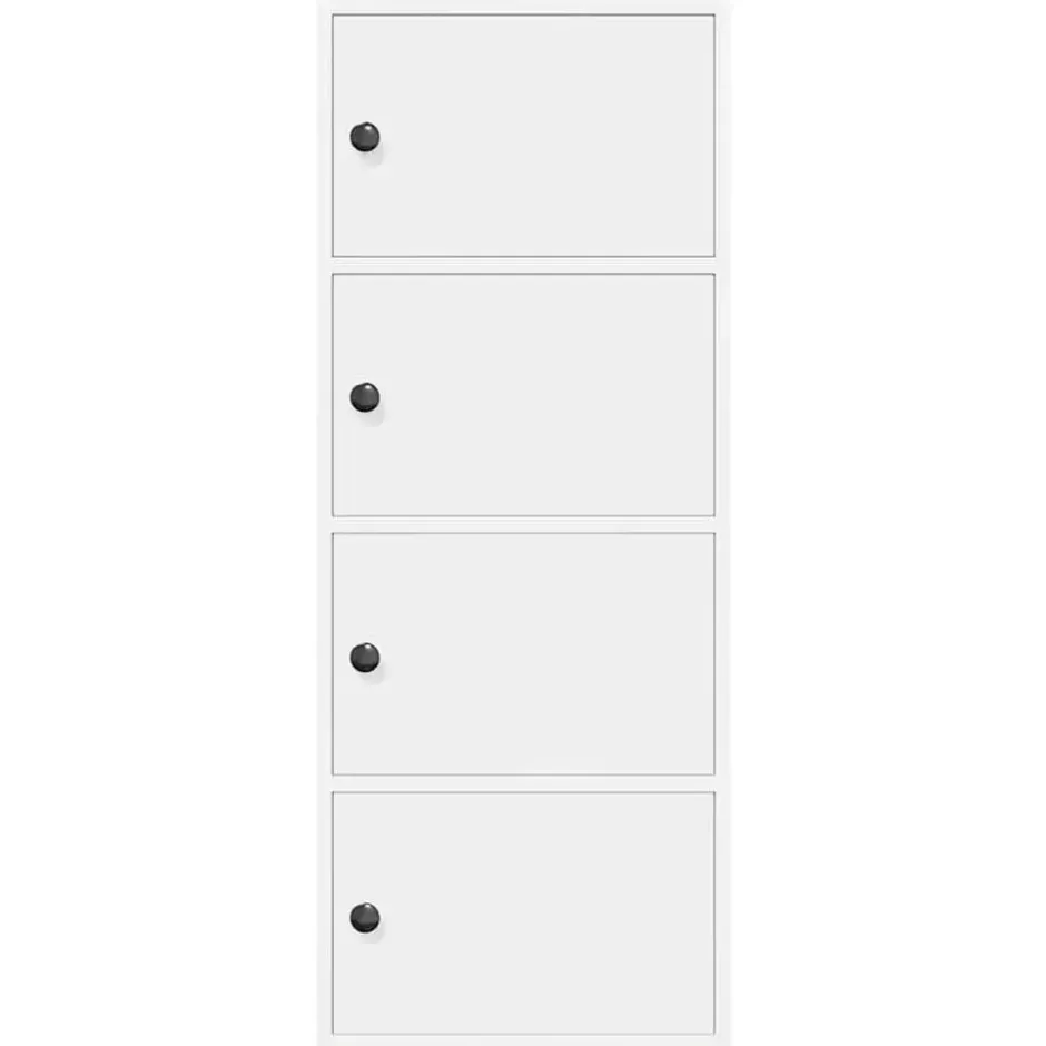 vidaXL - Boekenkast met 4 deuren voor woonkamers - Wit - Hout - 40x24x102 cm