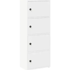 vidaXL - Boekenkast met 4 deuren voor woonkamers - Wit - Hout - 40x24x102 cm