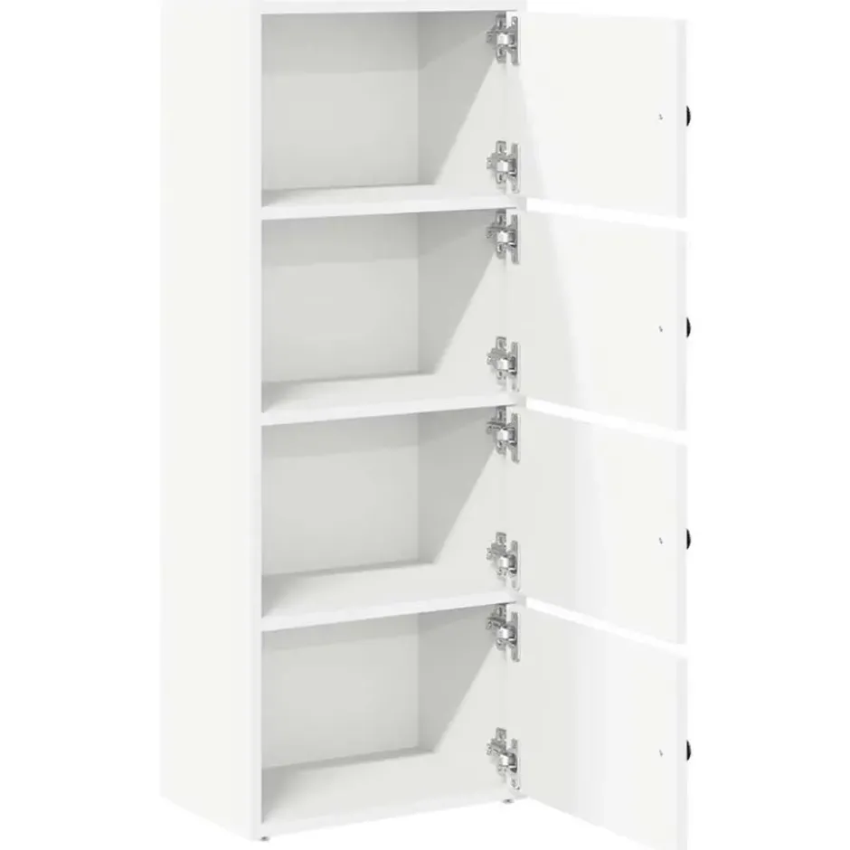 vidaXL - Boekenkast met 4 deuren voor woonkamers - Wit - Hout - 40x24x102 cm