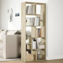 vidaXL - Boekenkast met onregelmatige vakken - Sonoma eiken - 67x25x161.5 cm