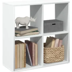 vidaXL - Boekenkast met 4 open vakken voor woonkamers - Wit -69.5x29x69.5 cm