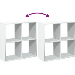 vidaXL - Boekenkast met 4 open vakken voor woonkamers - Wit -69.5x29x69.5 cm
