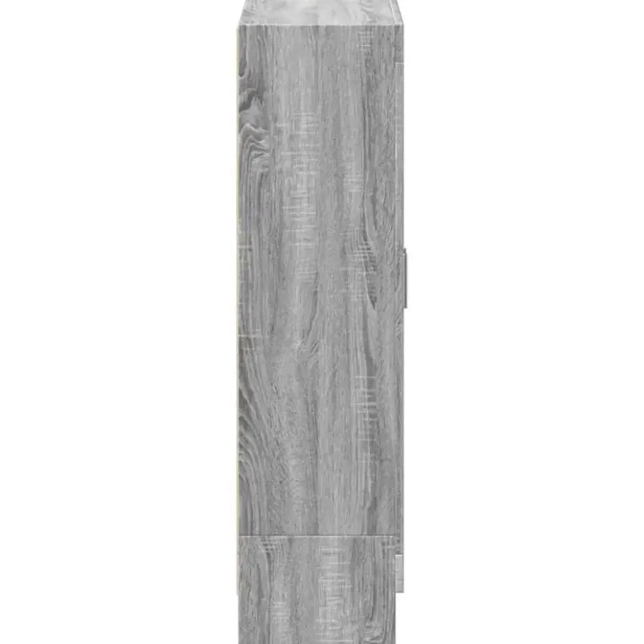 vidaXL - Boekenkast met 2 plakken en 2 deuren - Grijs sonoma - 82.5x30.5x115 cm