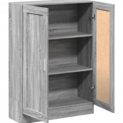 vidaXL - Boekenkast met 2 plakken en 2 deuren - Grijs sonoma - 82.5x30.5x115 cm