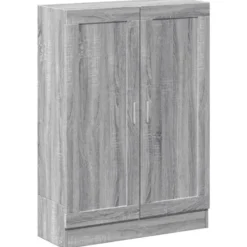 vidaXL - Boekenkast met 2 plakken en 2 deuren - Grijs sonoma - 82.5x30.5x115 cm