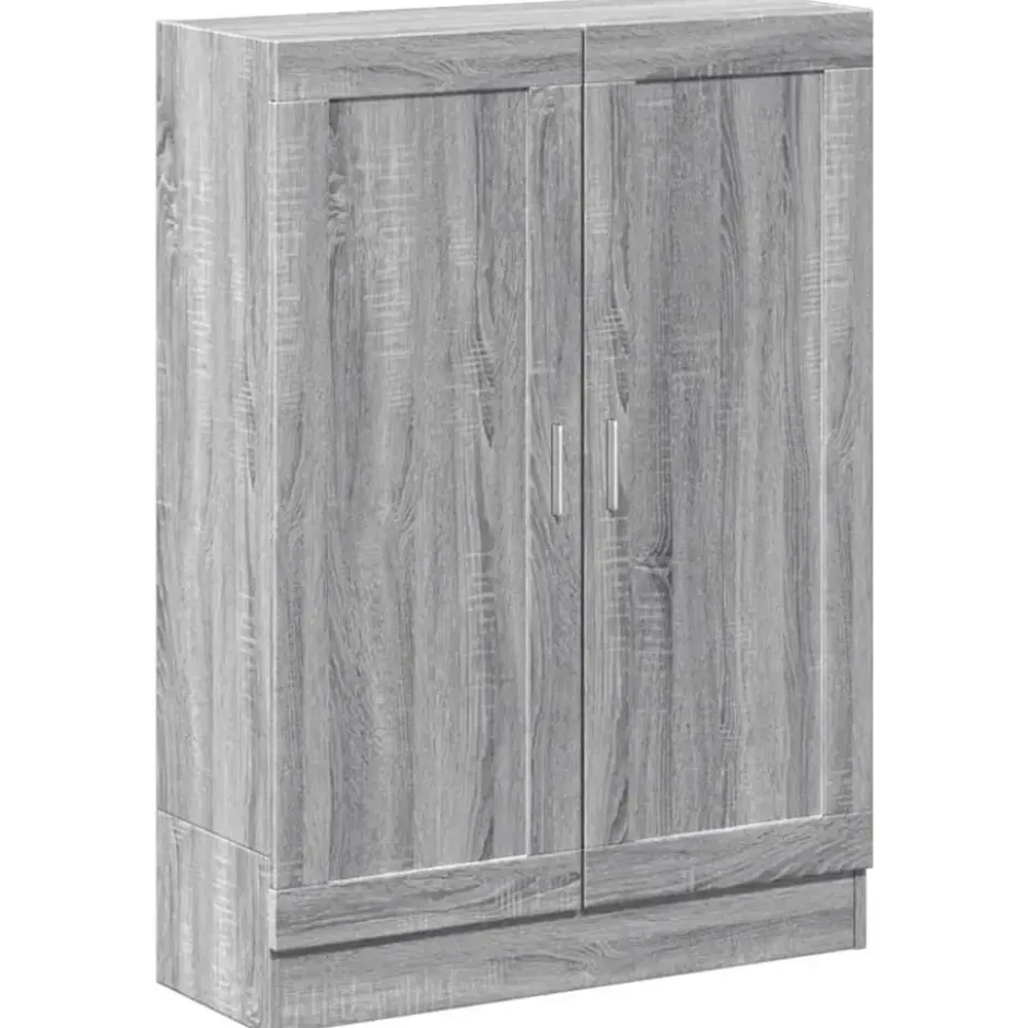 vidaXL - Boekenkast met 2 plakken en 2 deuren - Grijs sonoma - 82.5x30.5x115 cm