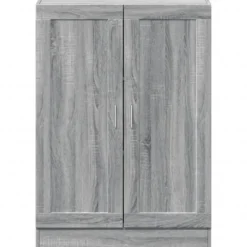 vidaXL - Boekenkast met 2 plakken en 2 deuren - Grijs sonoma - 82.5x30.5x115 cm