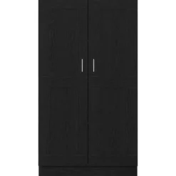 vidaXL - Boekenkast met schappen en 2 deuren - Zwart eiken - 82.5x30.5x150 cm