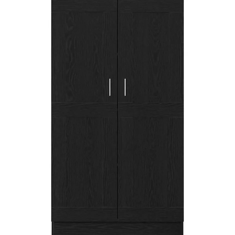 vidaXL - Boekenkast met schappen en 2 deuren - Zwart eiken - 82.5x30.5x150 cm
