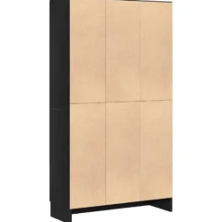 vidaXL - Boekenkast met schappen en 2 deuren - Zwart eiken - 82.5x30.5x150 cm