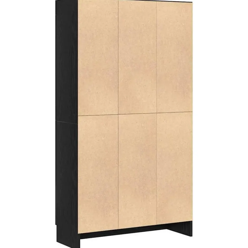 vidaXL - Boekenkast met schappen en 2 deuren - Zwart eiken - 82.5x30.5x150 cm