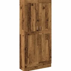 vidaXL - Boekenkast met schappen en 2 deuren - Oud hout - 82.5x30.5x185 cm