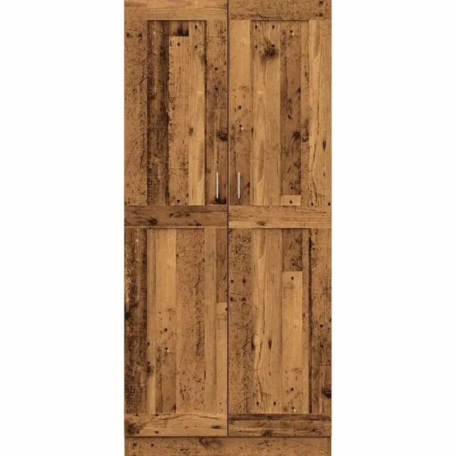 vidaXL - Boekenkast met schappen en 2 deuren - Oud hout - 82.5x30.5x185 cm