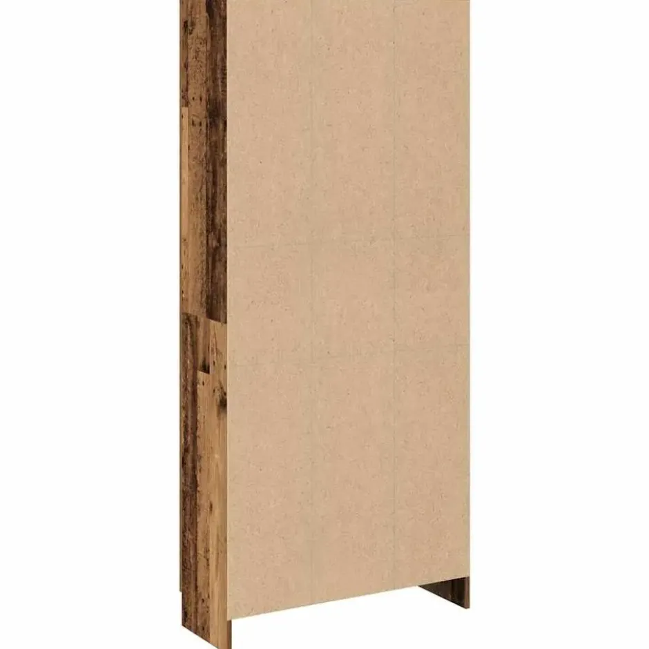 vidaXL - Boekenkast met schappen en 2 deuren - Oud hout - 82.5x30.5x185 cm