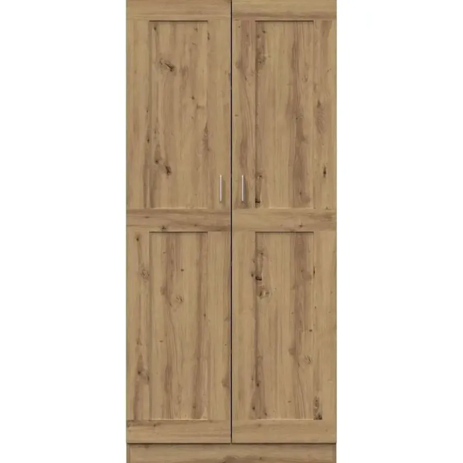 vidaXL - Boekenkast met schappen en 2 deuren - Artisan eiken - 82.5x30.5x185 cm