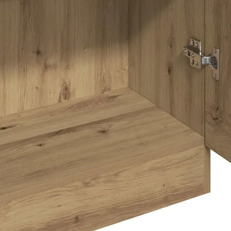 vidaXL - Boekenkast met schappen en 2 deuren - Artisan eiken - 82.5x30.5x185 cm