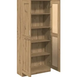vidaXL - Boekenkast met schappen en 2 deuren - Artisan eiken - 82.5x30.5x185 cm