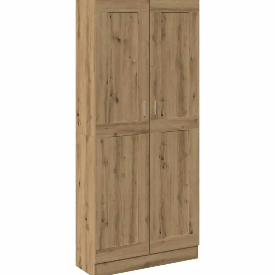 vidaXL - Boekenkast met schappen en 2 deuren - Artisan eiken - 82.5x30.5x185 cm