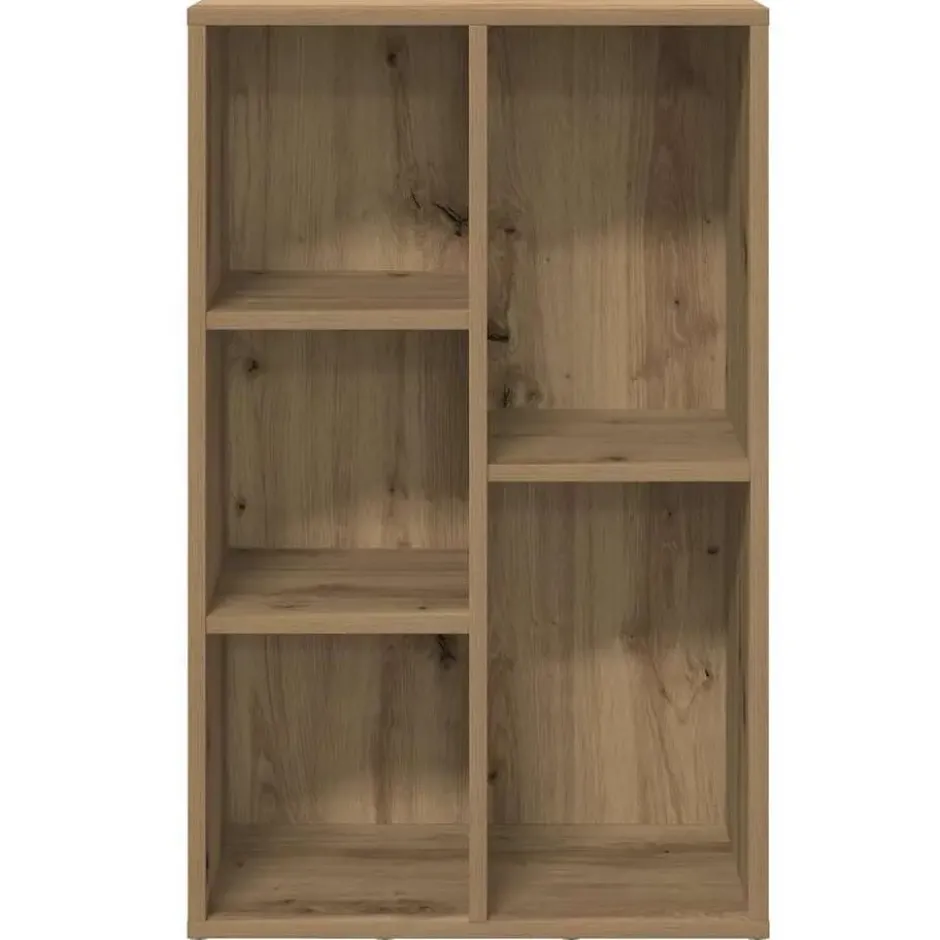 vidaXL - Boekenkast met 5 vakken - Artisanaal eiken - Bewerkt hout - 50x25x80 cm