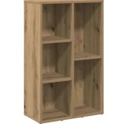 vidaXL - Boekenkast met 5 vakken - Artisanaal eiken - Bewerkt hout - 50x25x80 cm