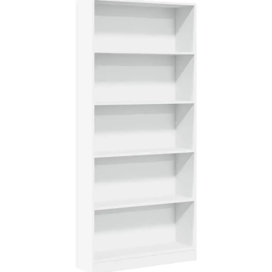 vidaXL - Boekenkast met 5 vakken - Wit - Bewerkt hout - 80x24x176 cm