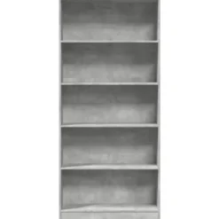 vidaXL - Boekenkast met 5 vakken - Betongrijs - Bewerkt hout - 80x24x176 cm