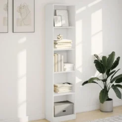 vidaXL - Boekenkast met 5 vakken - Wit - Bewerkt hout - 40x24x176 cm
