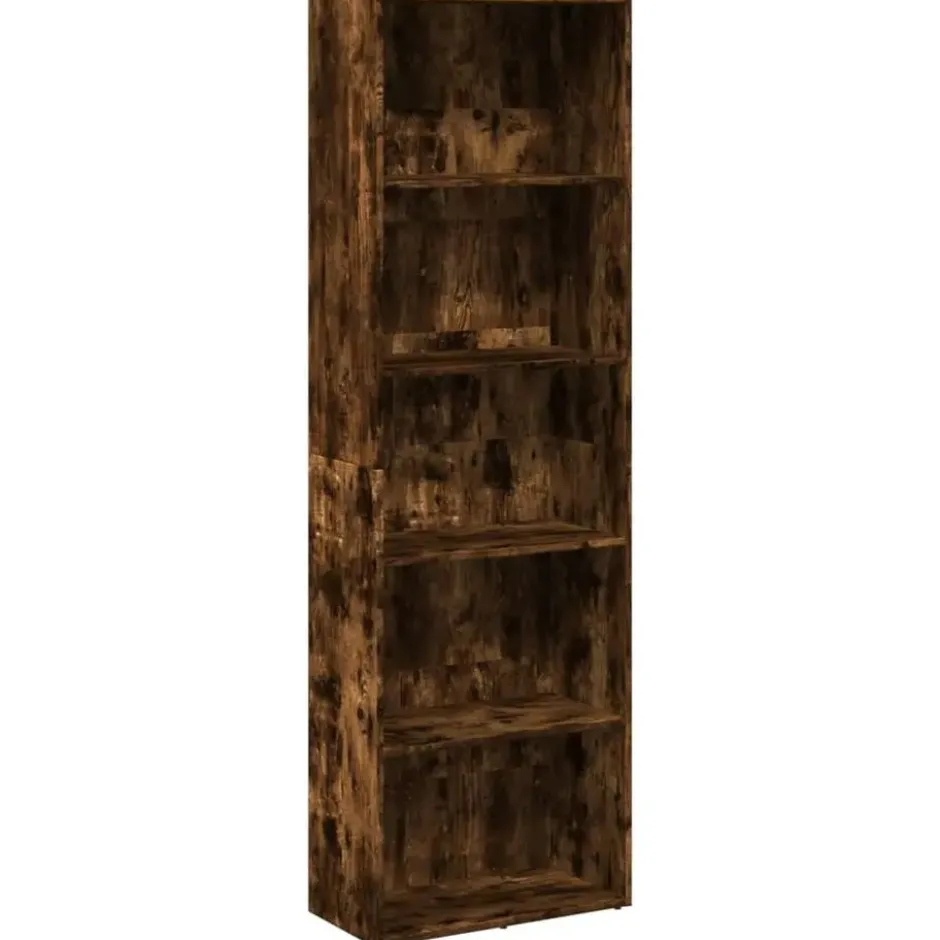 vidaXL - Boekenkast met 5 vakken voor woonkamers - Gerookt eiken - 60x30x189 cm