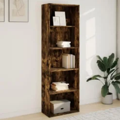 vidaXL - Boekenkast met 5 vakken voor woonkamers - Gerookt eiken - 60x30x189 cm