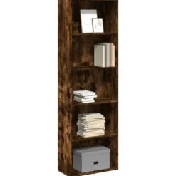 vidaXL - Boekenkast met 5 vakken voor woonkamers - Gerookt eiken - 60x30x189 cm