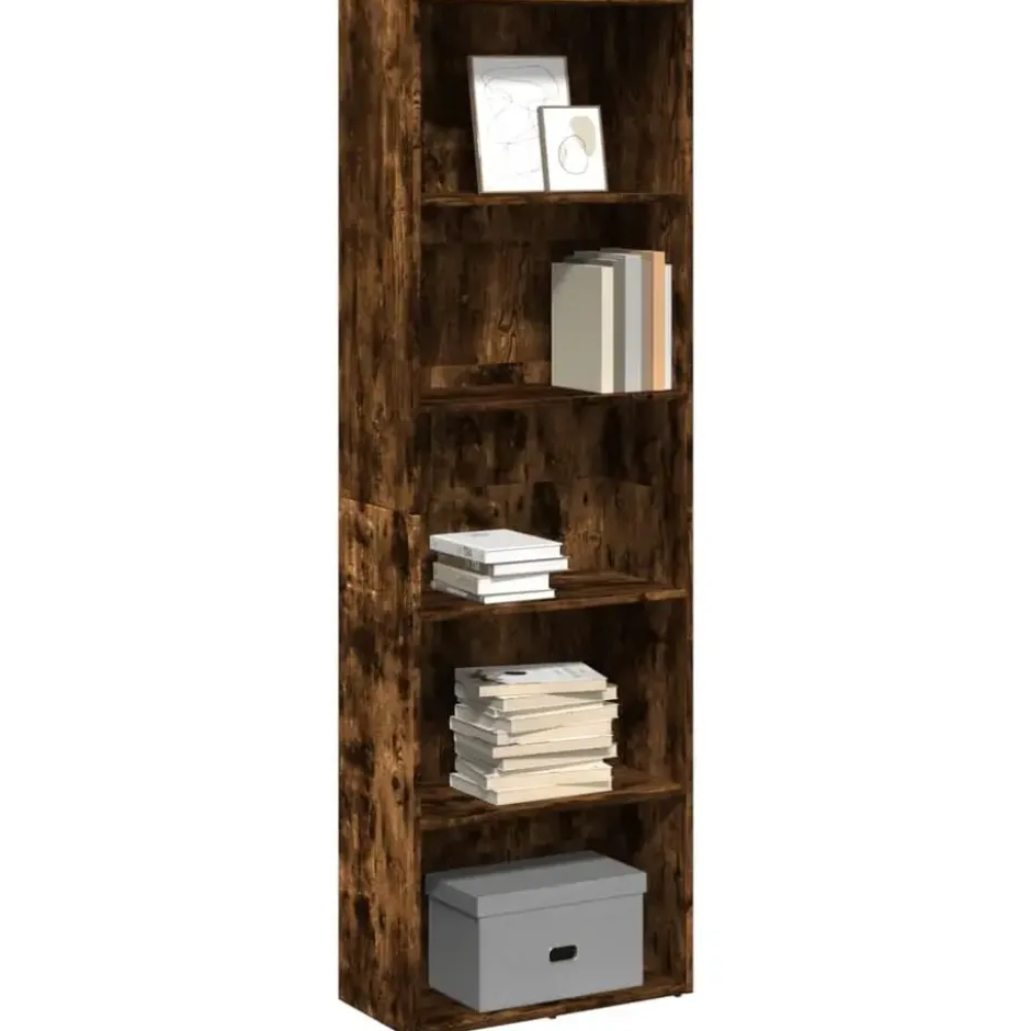 vidaXL - Boekenkast met 5 vakken voor woonkamers - Gerookt eiken - 60x30x189 cm