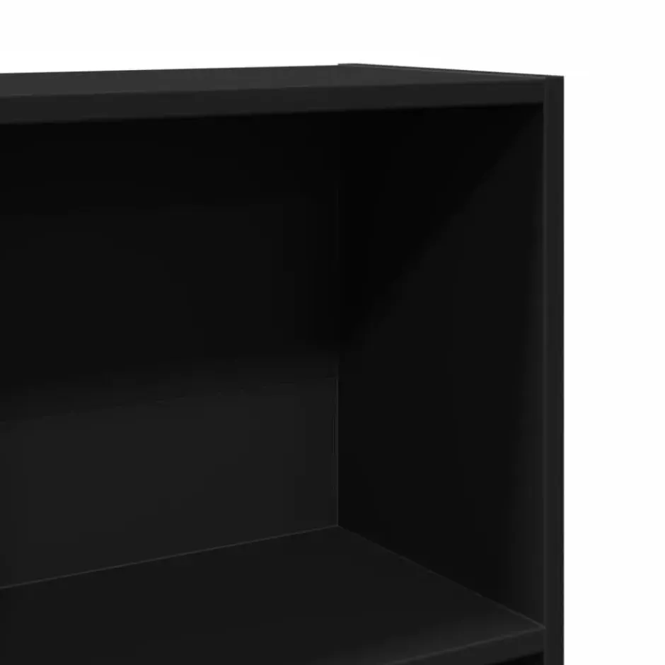 vidaXL - Boekenkast met 3 vakken - Zwart - Bewerkt hout - 60x24x109 cm
