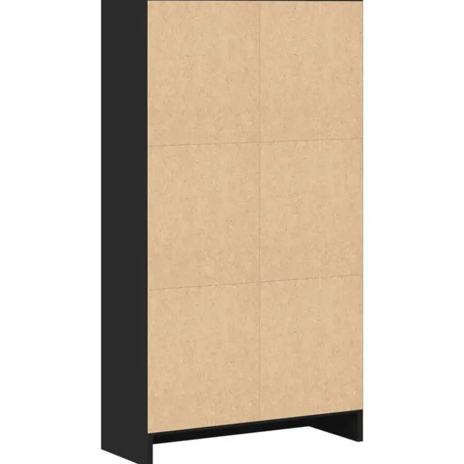 vidaXL - Boekenkast met 3 vakken - Zwart - Bewerkt hout - 60x24x109 cm