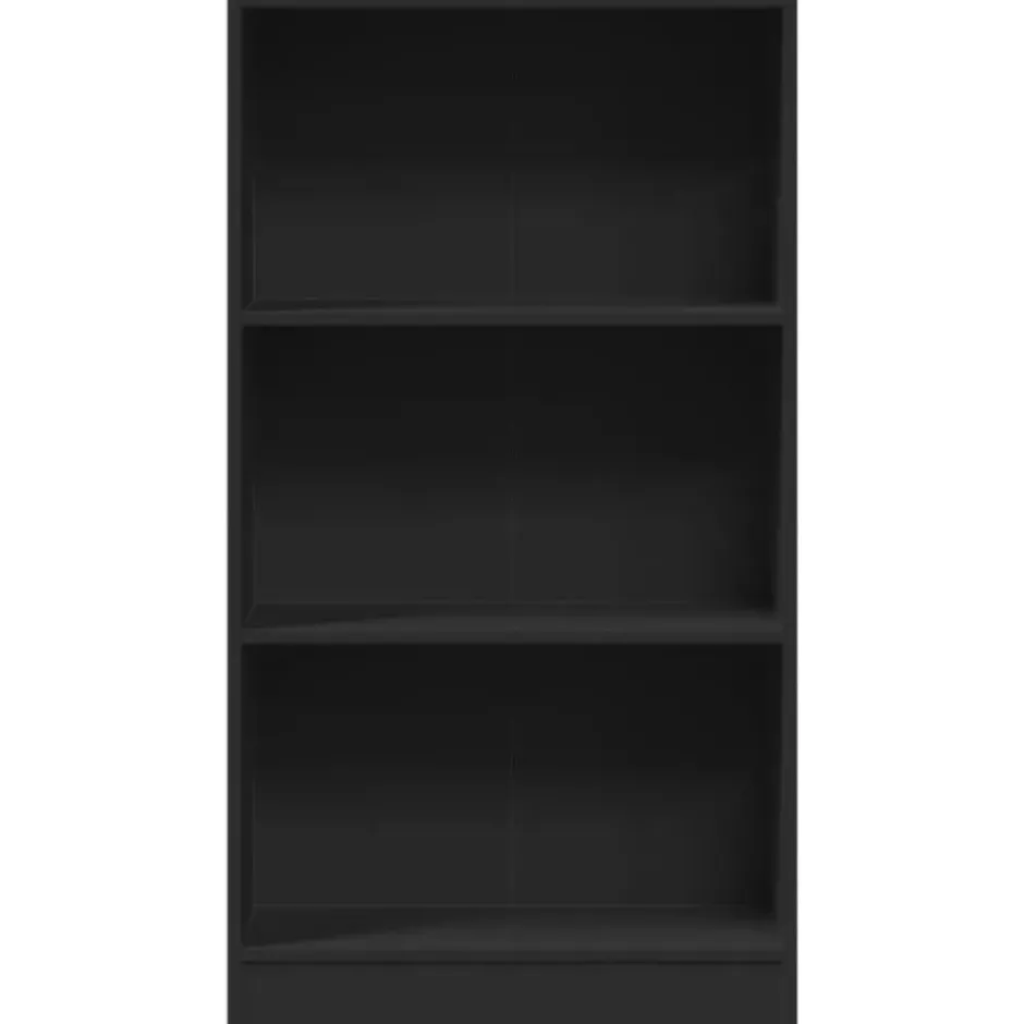 vidaXL - Boekenkast met 3 vakken - Zwart - Bewerkt hout - 60x24x109 cm