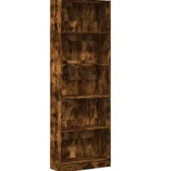 vidaXL - Boekenkast met 5 vakken voor kantoor - Gerookt eiken - 60x24x176 cm