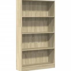 vidaXL - Boekenkast met 3 vakken - Sonoma eiken - Bewerkt hout - 80x24x109 cm