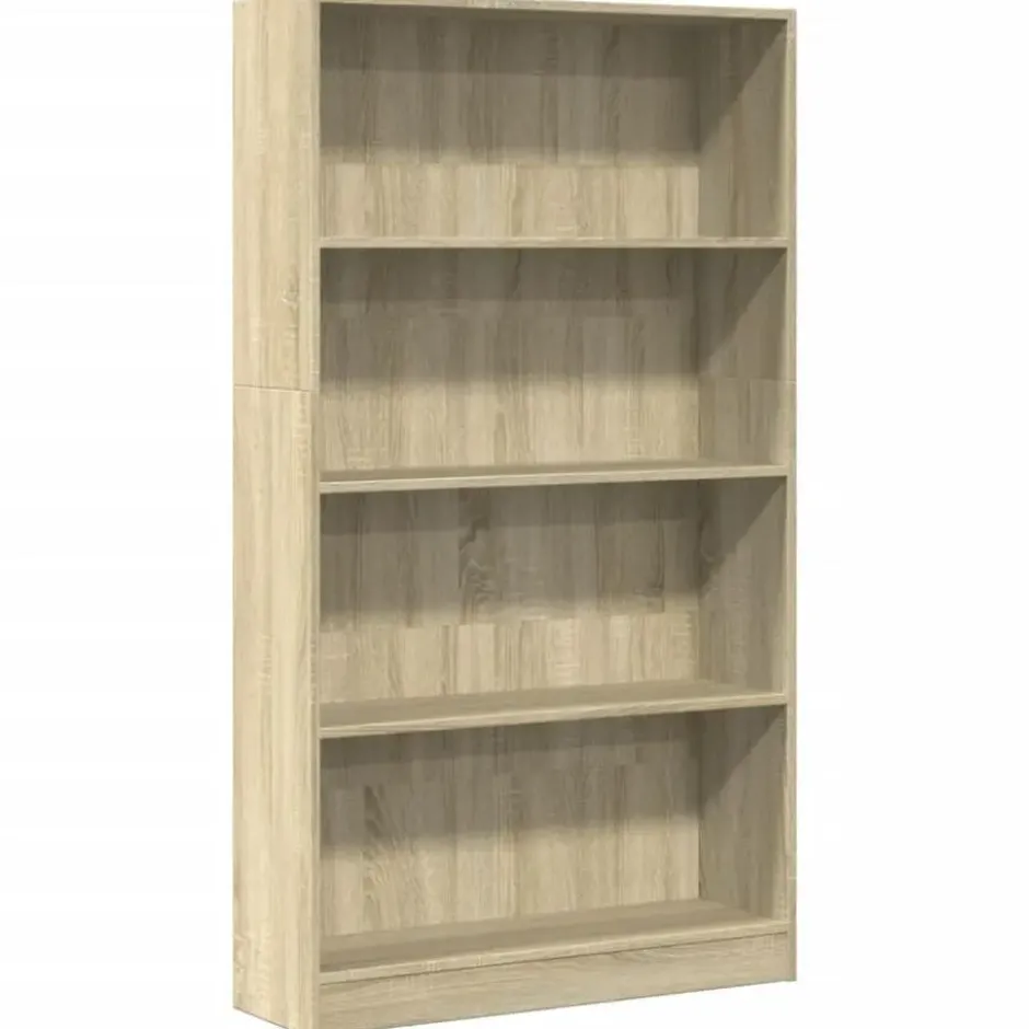 vidaXL - Boekenkast met 3 vakken - Sonoma eiken - Bewerkt hout - 80x24x109 cm