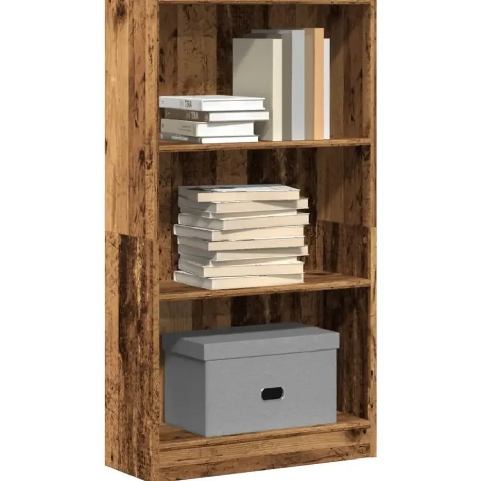 vidaXL - Boekenkast met 3 vakken - Oud hout - Bewerkt hout - 60x24x109 cm