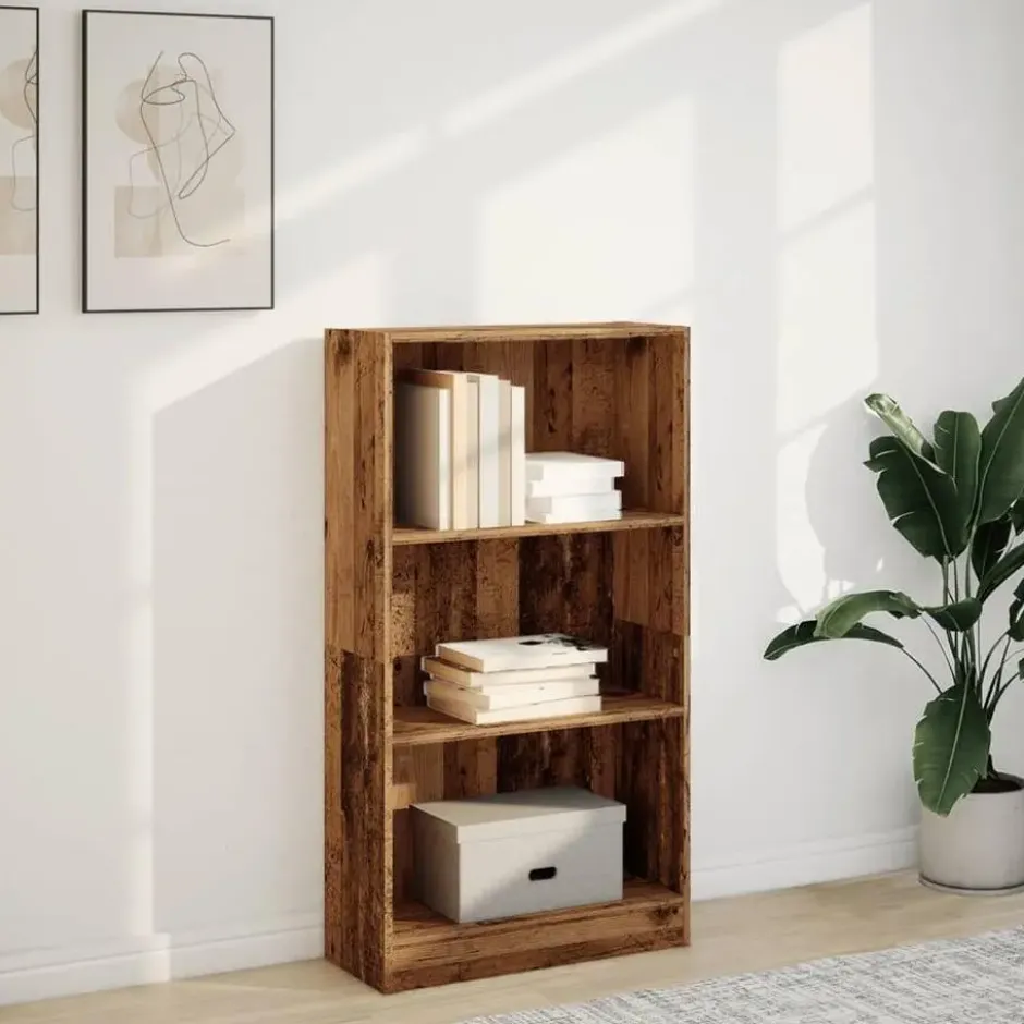vidaXL - Boekenkast met 3 vakken - Oud hout - Bewerkt hout - 60x24x109 cm