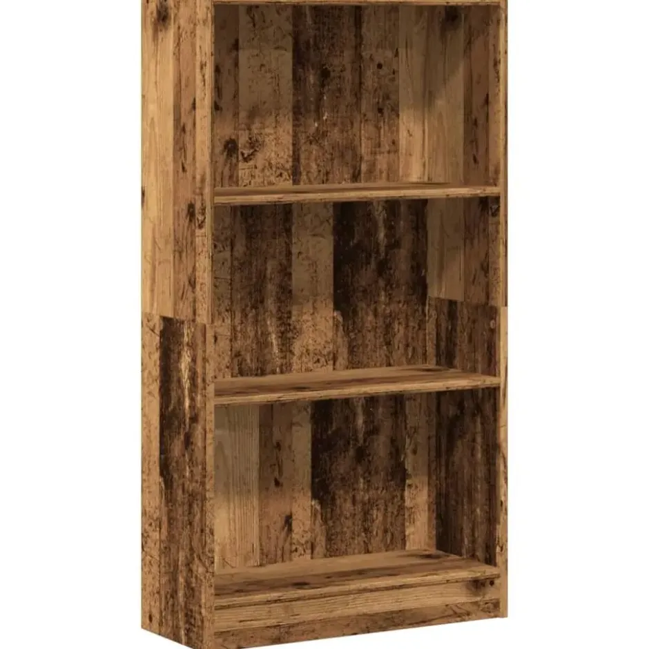 vidaXL - Boekenkast met 3 vakken - Oud hout - Bewerkt hout - 60x24x109 cm