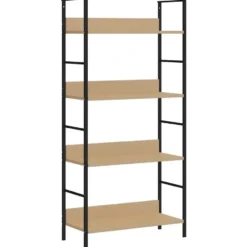VIDAXL Boekenkast 4 schappen 60x27,6x124,5 cm spaanplaat eikenkleurig