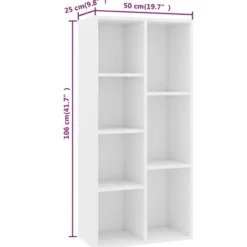 vidaXL - Boekenkast - Wit - Bewerkt hout