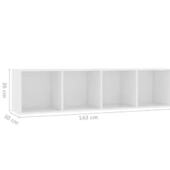 vidaXL - Boekenkast - Wit - Bewerkt hout