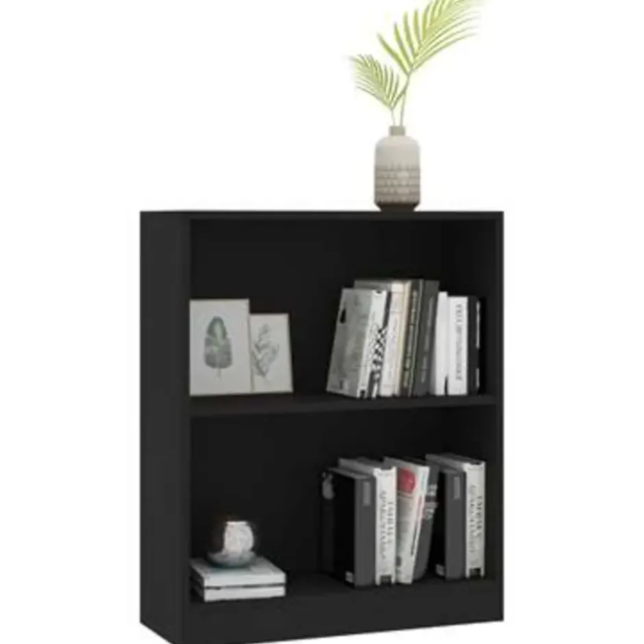 vidaXL - Boekenkast - Zwart - Bewerkt hout