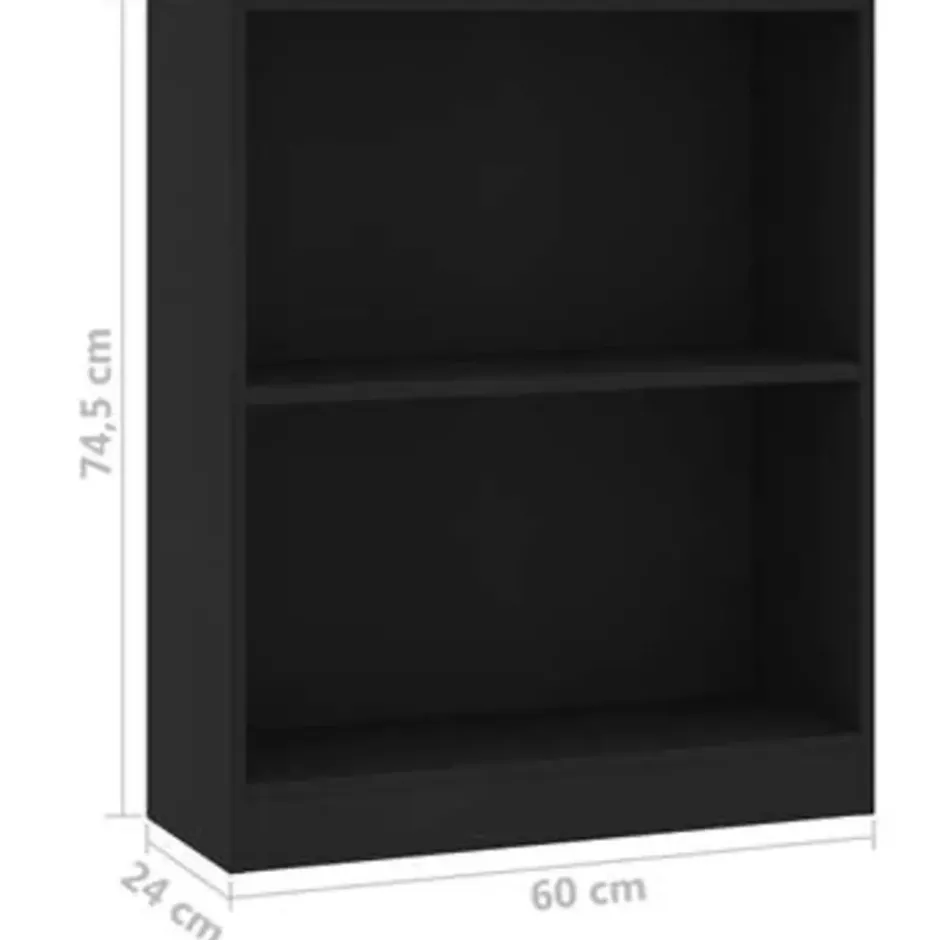 vidaXL - Boekenkast - Zwart - Bewerkt hout