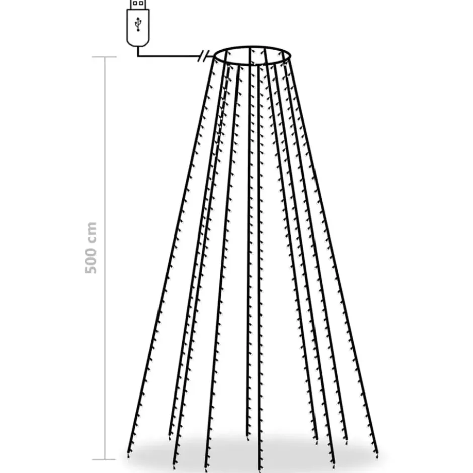 vidaXL - Boomverlichting - Blauw - PVC - 500 cm