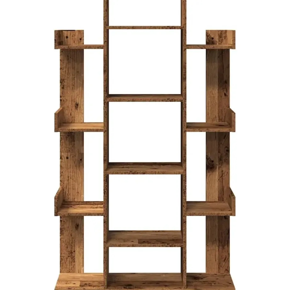 vidaXL - Boomvormige boekenplank met 13 vakken - Oud hout - 86x25.5x140 cm
