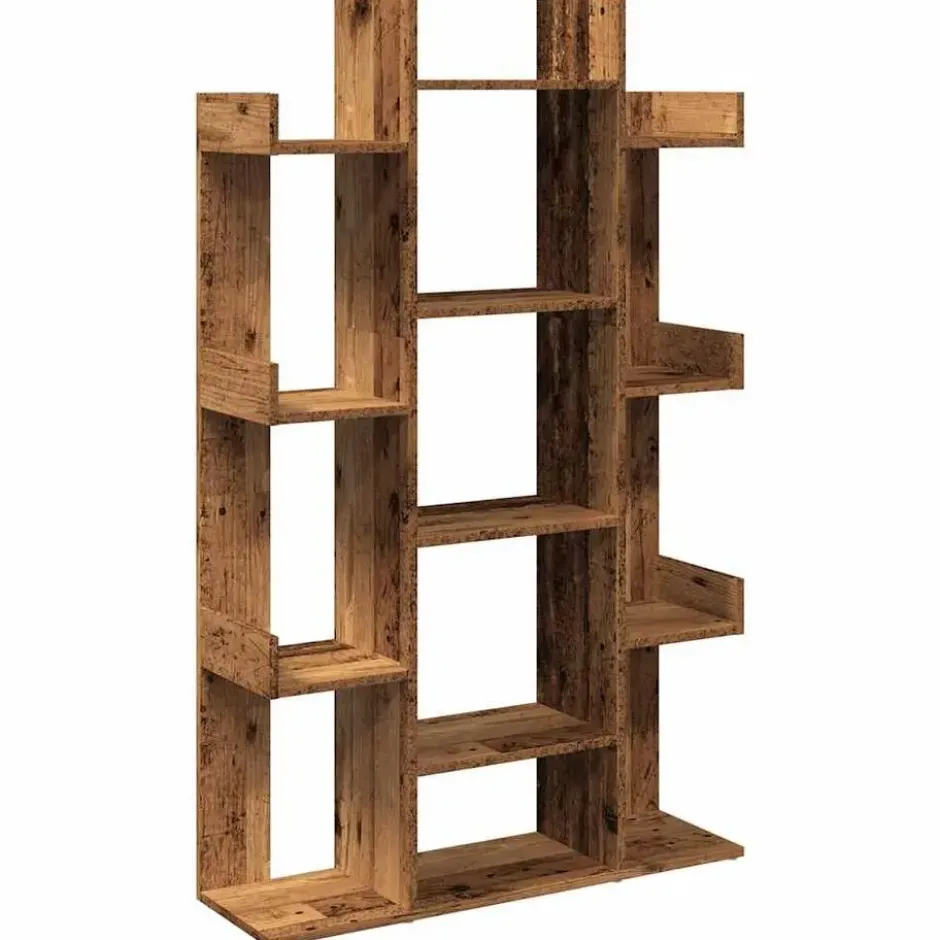 vidaXL - Boomvormige boekenplank met 13 vakken - Oud hout - 86x25.5x140 cm