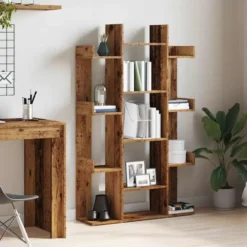 vidaXL - Boomvormige boekenplank met 13 vakken - Oud hout - 86x25.5x140 cm